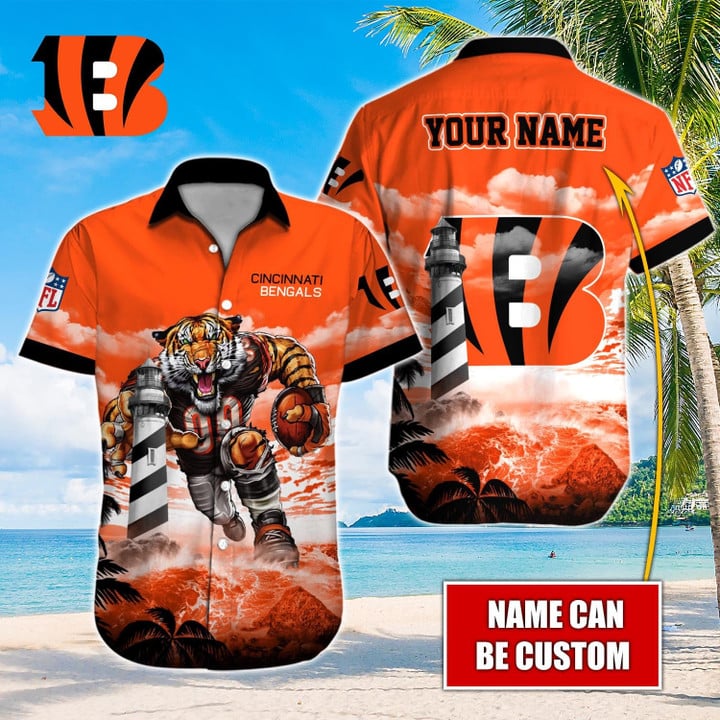 Personalized Cincinnati Bengals Lighthouse Fury Hawaiian Shirt Personalized Cincinnati Bengals Lighthouse Fury Hawaiian Shirt