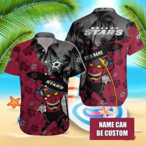 Personalized Dallas Stars Tiki Surf Hawaiian Shirt