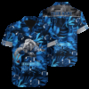 Personalized Indianapolis Colts Blue Wave Floral Hawaiian Shirt