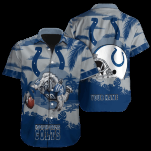 Personalized Indianapolis Colts Sunset Blitz Hawaiian Shirt