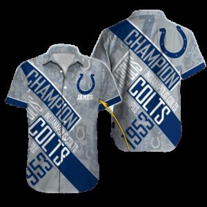 Personalized Indianapolis Colts Sunset Victory Hawaiian Shirt