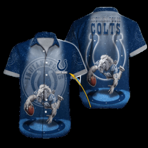 Personalized Indianapolis Colts Tropic Touchdown Hawaiian Shirt