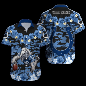 Personalized Indianapolis Colts Tropical Endzone Hawaiian Shirt