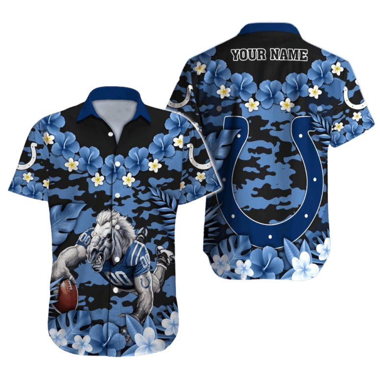 Personalized Indianapolis Colts Tropical Endzone Hawaiian Shirt Personalized Indianapolis Colts Tropical Endzone Hawaiian Shirt