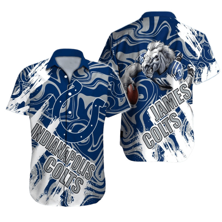 Personalized Indianapolis Colts Tropical Grid Hawaiian Shirt Personalized Indianapolis Colts Tropical Grid Hawaiian Shirt