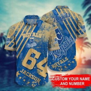 Personalized Kansas City Royals Retro Stripes Hawaiian Shirt