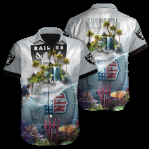 Personalized Las Vegas Raiders Coral Reef Paradise Hawaiian Shirt