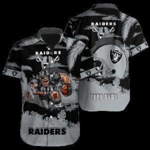 Personalized Las Vegas Raiders Football Jungle Vibes Aloha Shirt