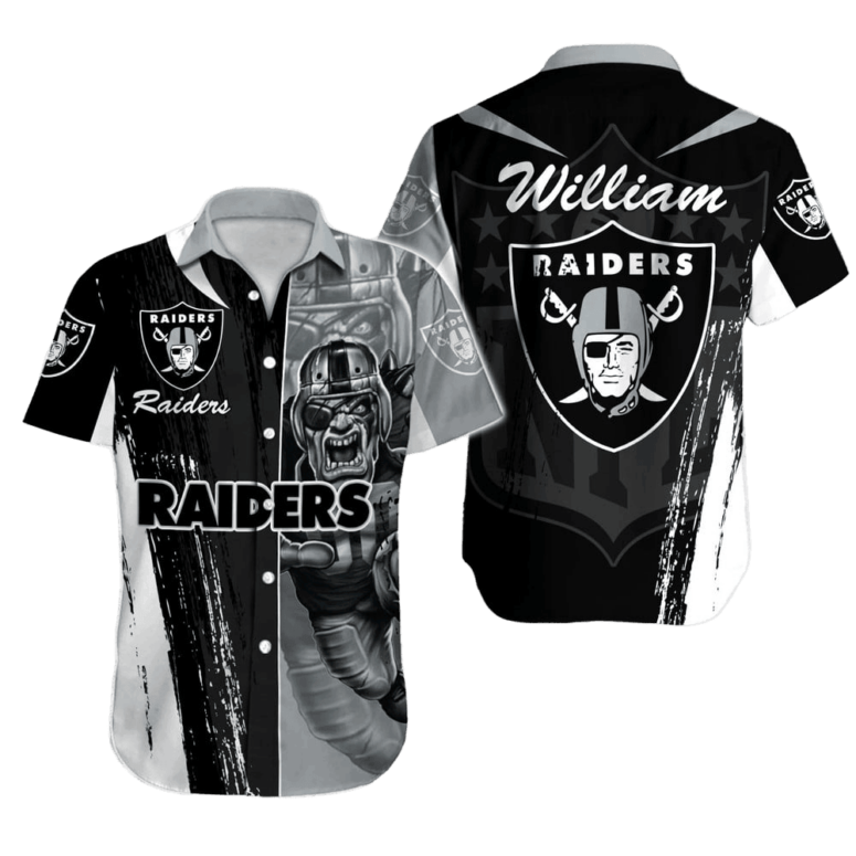 Personalized Las Vegas Raiders Gridiron Beast Hawaiian Shirt Personalized Las Vegas Raiders Gridiron Beast Hawaiian Shirt