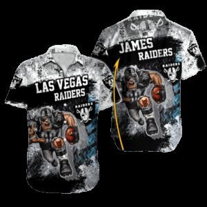 Personalized Las Vegas Raiders Grunge Blitz Hawaiian Shirt