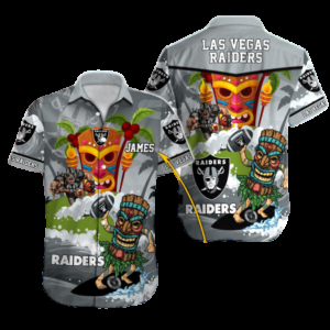 Personalized Las Vegas Raiders Tiki Adventure Hawaiian Shirt
