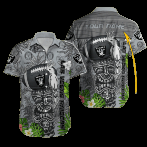 Personalized Las Vegas Raiders Tiki Paradise Hawaiian Shirt