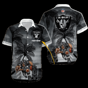 Personalized Las Vegas Raiders Tribal Sunset Hawaiian Shirt