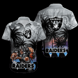 Personalized Las Vegas Raiders Tropical Storm Hawaiian Shirt