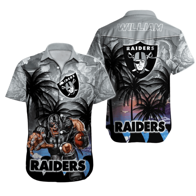 Personalized Las Vegas Raiders Tropical Storm Hawaiian Shirt Personalized Las Vegas Raiders Tropical Storm Hawaiian Shirt