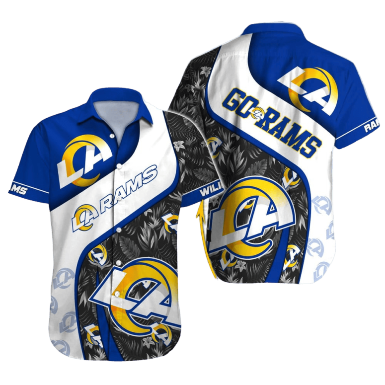 Personalized Los Angeles Rams Bold Wave Hawaiian Shirt Personalized Los Angeles Rams Bold Wave Hawaiian Shirt