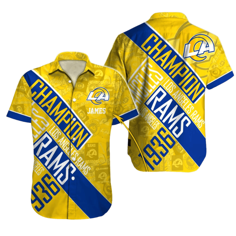 Personalized Los Angeles Rams Champion Legacy Hawaiian Shirt Personalized Los Angeles Rams Champion Legacy Hawaiian Shirt