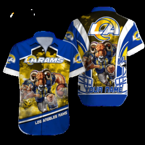 Personalized Los Angeles Rams Fierce Mascot Hawaiian Shirt