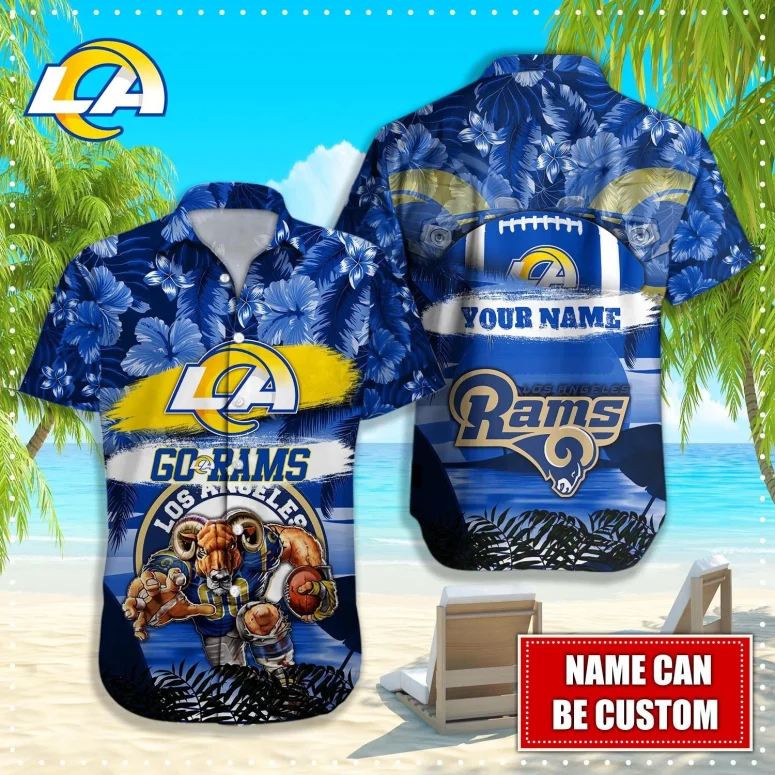 Personalized Los Angeles Rams Floral Pride Hawaiian Shirt Personalized Los Angeles Rams Floral Pride Hawaiian Shirt