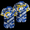 Personalized Los Angeles Rams Floral Victory Hawaiian Shirt