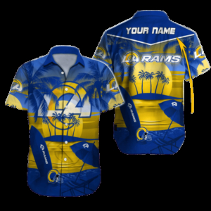 Personalized Los Angeles Rams Golden Sunset Hawaiian Shirt
