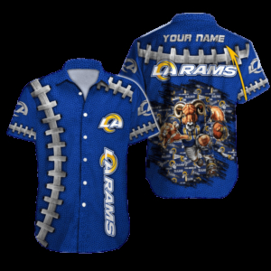 Personalized Los Angeles Rams Gridiron Pride Hawaiian Shirt