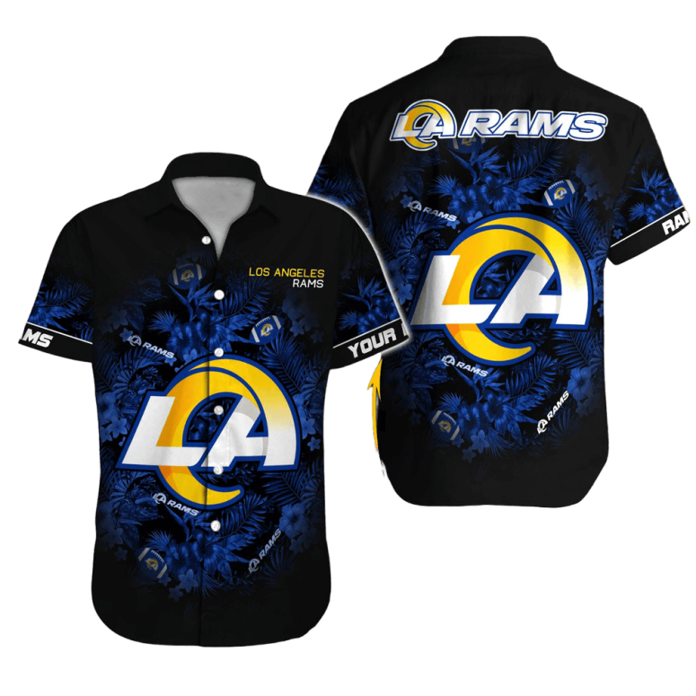 Personalized Los Angeles Rams Midnight Tropic Hawaiian Shirt Personalized Los Angeles Rams Midnight Tropic Hawaiian Shirt