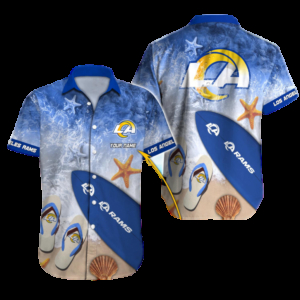 Personalized Los Angeles Rams Ocean Wave Hawaiian Shirt