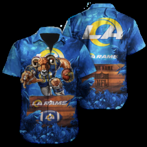 Personalized Los Angeles Rams Sunset Beach Hawaiian Shirt