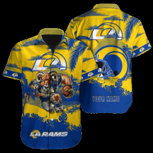 Personalized Los Angeles Rams Sunset Blitz Hawaiian Shirt
