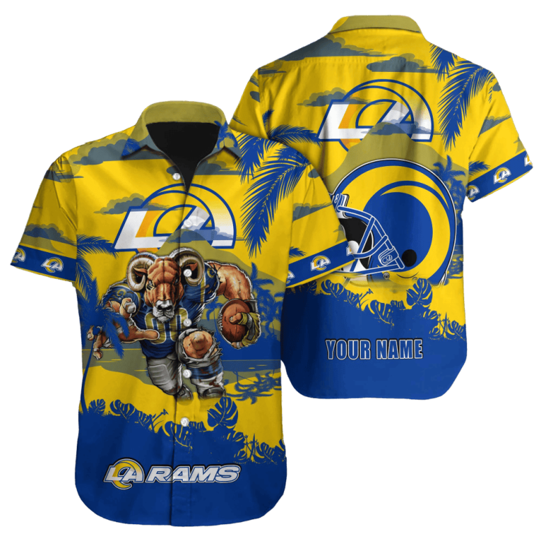 Personalized Los Angeles Rams Sunset Blitz Hawaiian Shirt Personalized Los Angeles Rams Sunset Blitz Hawaiian Shirt