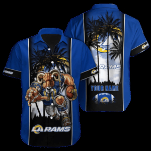 Personalized Los Angeles Rams Sunset Palm Hawaiian Shirt