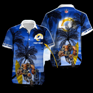 Personalized Los Angeles Rams Surfside Paradise Hawaiian Shirt