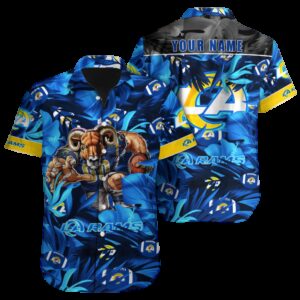Personalized Los Angeles Rams Tropical Blaze Hawaiian Shirt