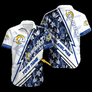 Personalized Los Angeles Rams Tropical Bolt Hawaiian Shirt