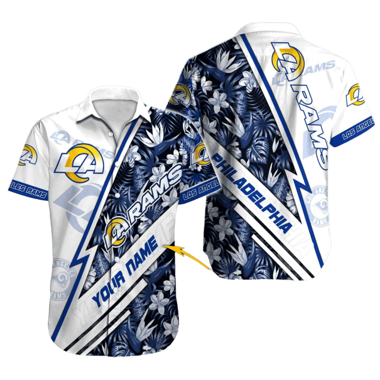 Personalized Los Angeles Rams Tropical Bolt Hawaiian Shirt Personalized Los Angeles Rams Tropical Bolt Hawaiian Shirt