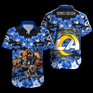 Personalized Los Angeles Rams Tropical Warrior Hawaiian Shirt