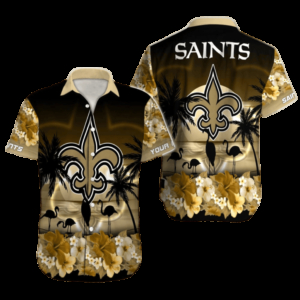 Personalized New Orleans Saints Flamingo Paradise Hawaiian Shirt