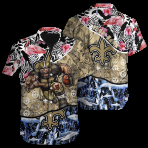 Personalized New Orleans Saints Flamingo Wave Hawaiian Shirt