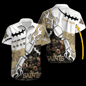 Personalized New Orleans Saints Game Plan Flame Hawaiian Shirt