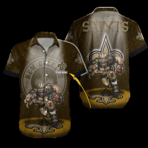 Personalized New Orleans Saints Golden Blitz Hawaiian Shirt