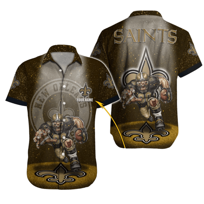 Personalized New Orleans Saints Golden Blitz Hawaiian Shirt Personalized New Orleans Saints Golden Blitz Hawaiian Shirt