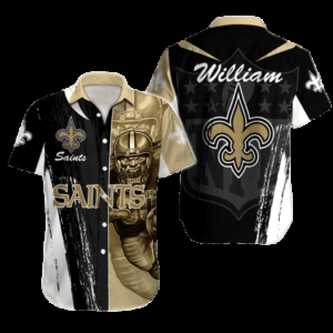 Personalized New Orleans Saints Gridiron Fury Hawaiian Shirt