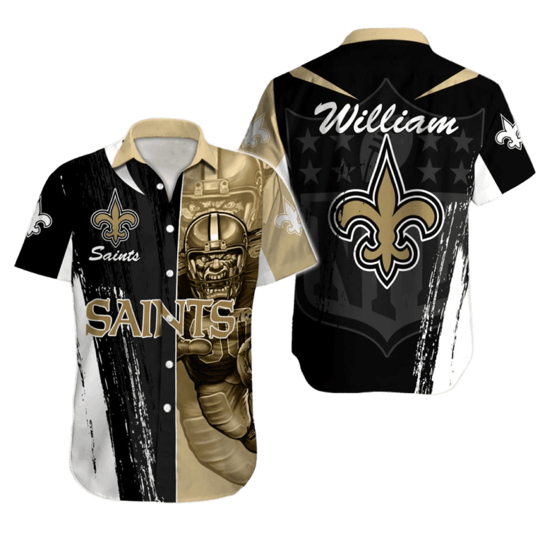 Personalized New Orleans Saints Gridiron Fury Hawaiian Shirt Personalized New Orleans Saints Gridiron Fury Hawaiian Shirt