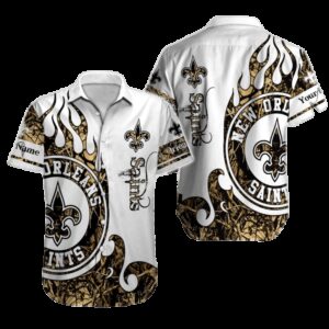 Personalized New Orleans Saints Inferno Crest Hawaiian Shirt