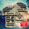 Personalized New Orleans Saints Legacy Stripe Hawaiian Shirt
