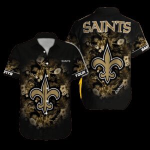 Personalized New Orleans Saints Midnight Bloom Hawaiian Shirt