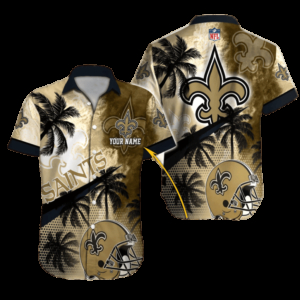 Personalized New Orleans Saints Palm Gold Rush Hawaiian Shirt