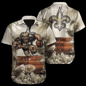 Personalized New Orleans Saints Rustic Field Hawaiian Shirt