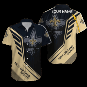 Personalized New Orleans Saints Shadow Crest Hawaiian Shirt